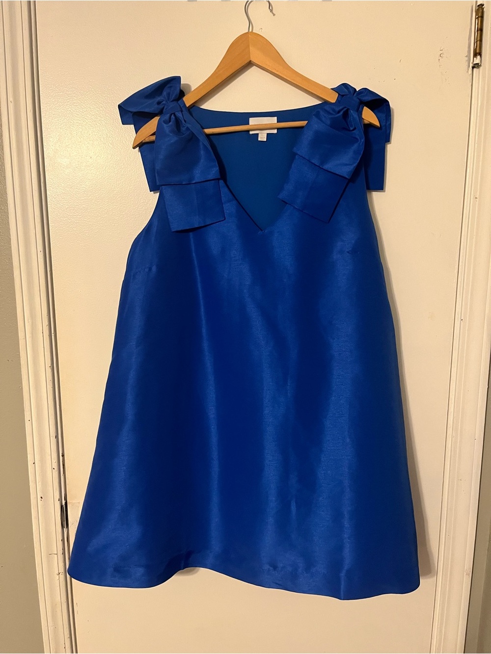 Sugarlips Cobalt Blue Bow-Shoulder Mini Dress
